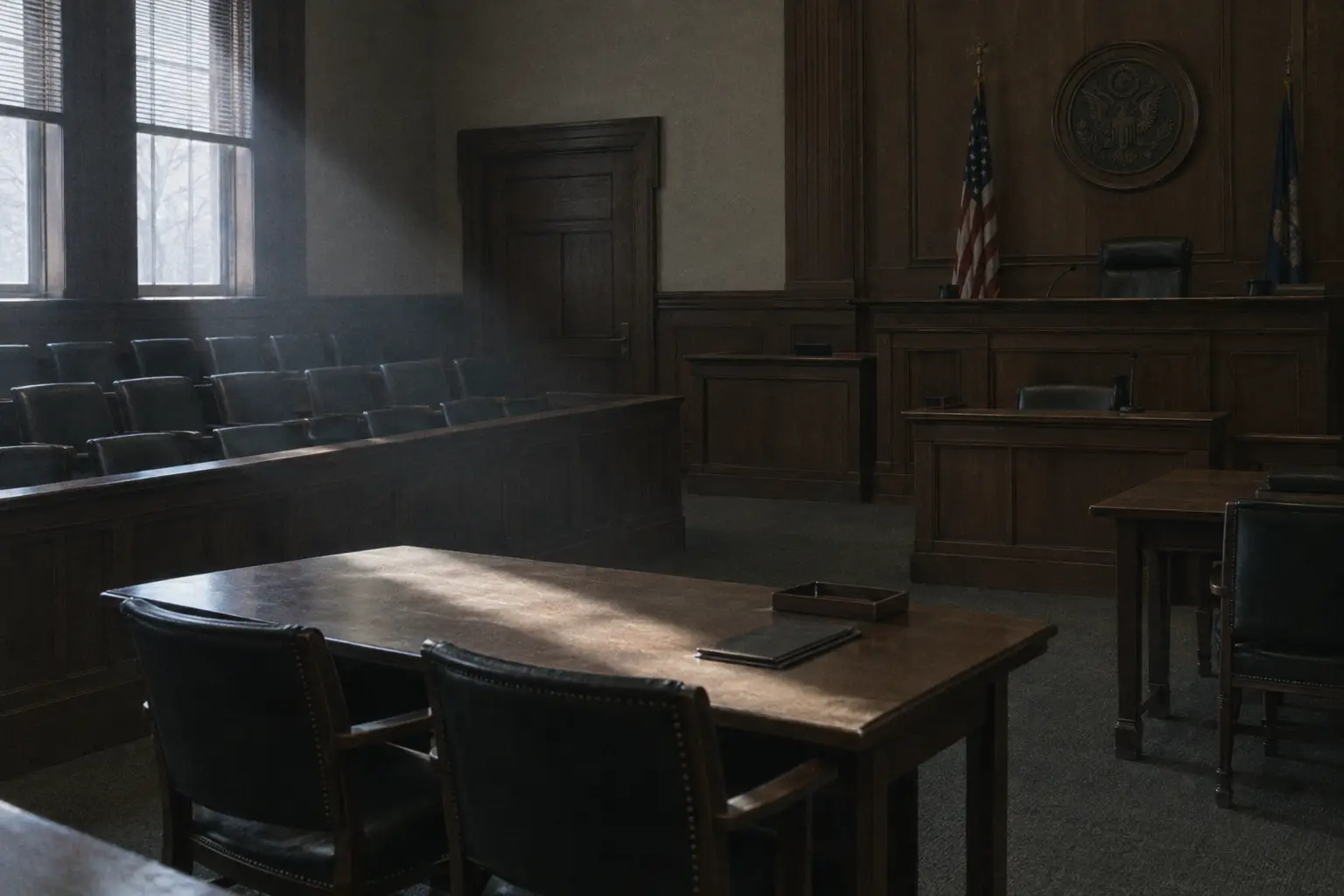 Empty courtroom